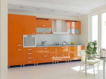 оранжевая кухня